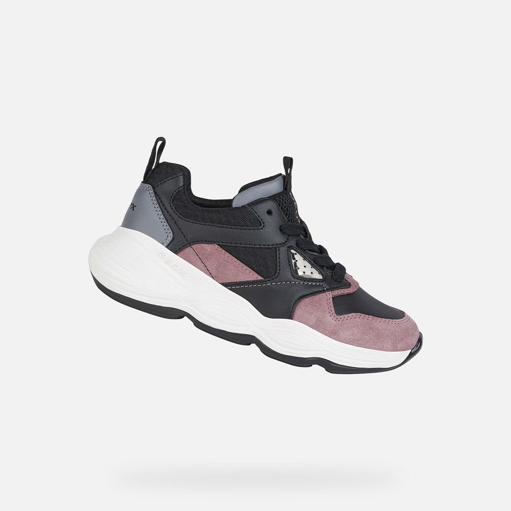 Geox Kiz Çocuk Spor Ayakkabı Siyah/Pembe - Bubblex - JON-640219